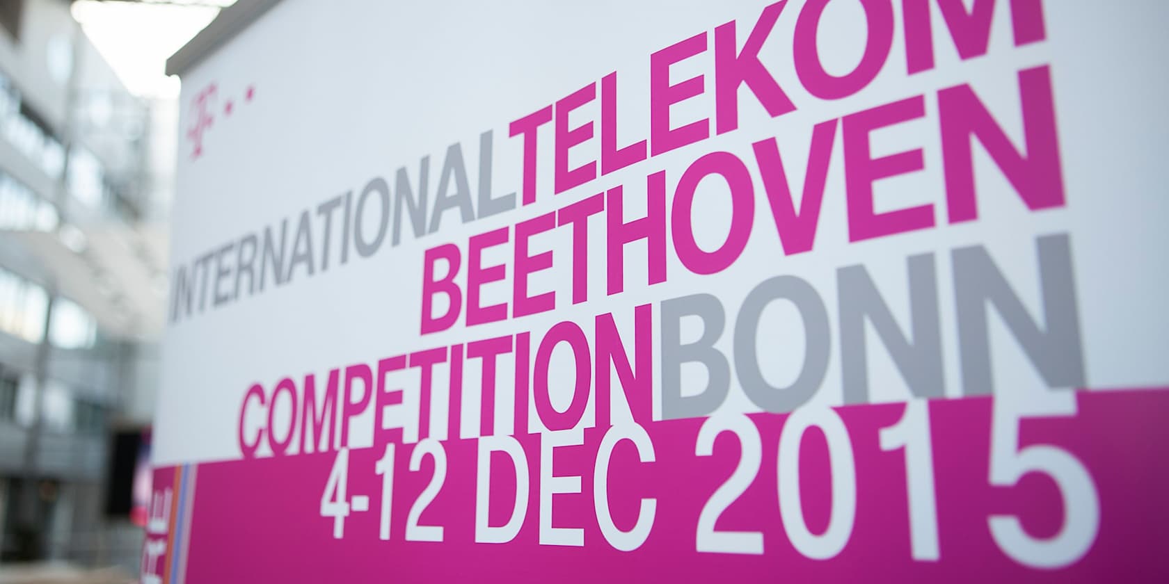 Plakat der International Telekom Beethoven Competition in Bonn vom 4. bis 12. Dezember 2015.