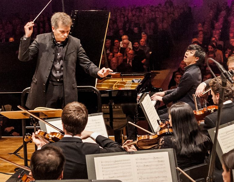 Conductor and pianist at a Beethoven competition concert